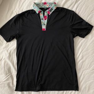 PXG Men's Golf Polo - Limited Edition Aloha Print - Size M, Black